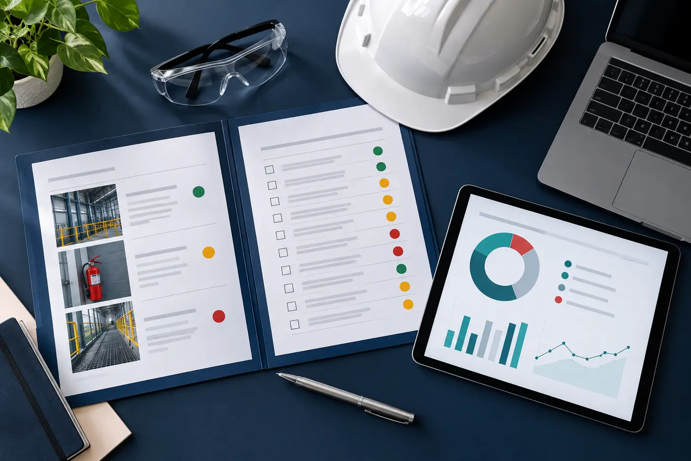 Informe preventivo, lista de verificación y panel digital utilizados en el análisis DS 44